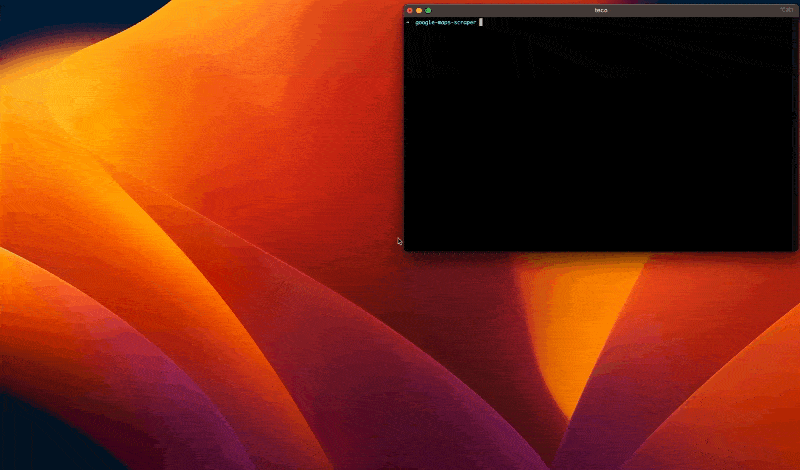 Video of the Google Maps scraper running