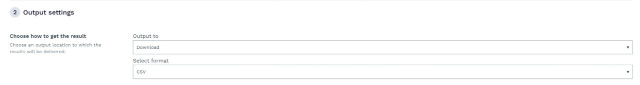 Setting datapipeline output options